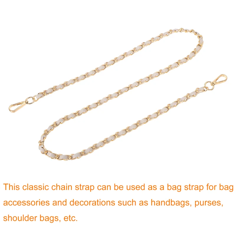 47" Purse Strap with Buckle for Shoulder and Cross Body(Beige+Gold)