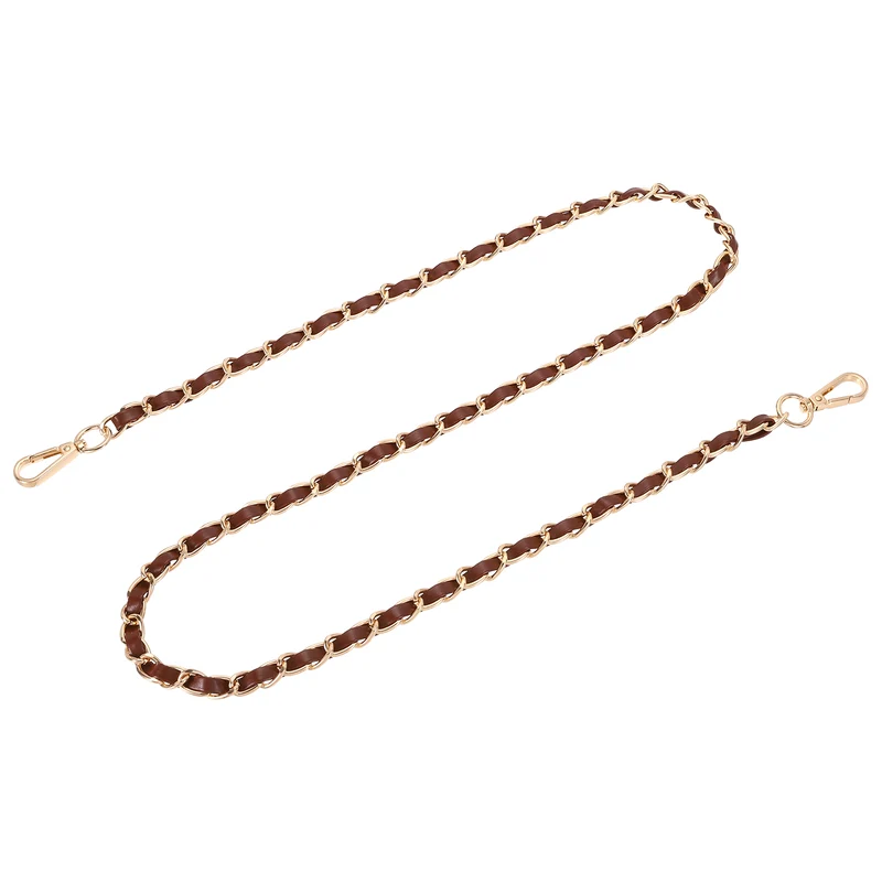 47" Purse Strap with Buckle for Shoulder and Cross Body(Dark Brown+Gold)
