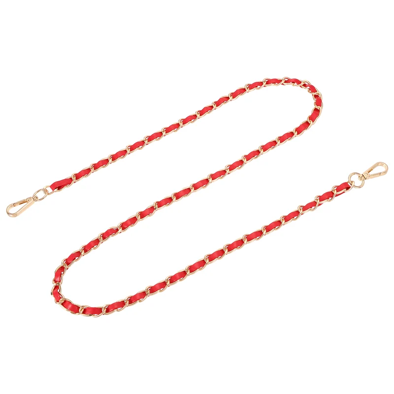 47" Purse Strap with Buckle for Shoulder and Cross Body(Red+Gold)