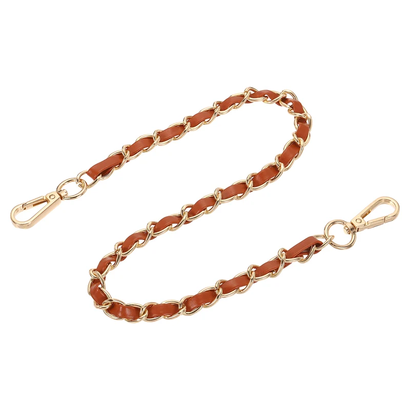 24" Purse Strap with Buckle for Shoulder and Cross Body(Brown+Gold)