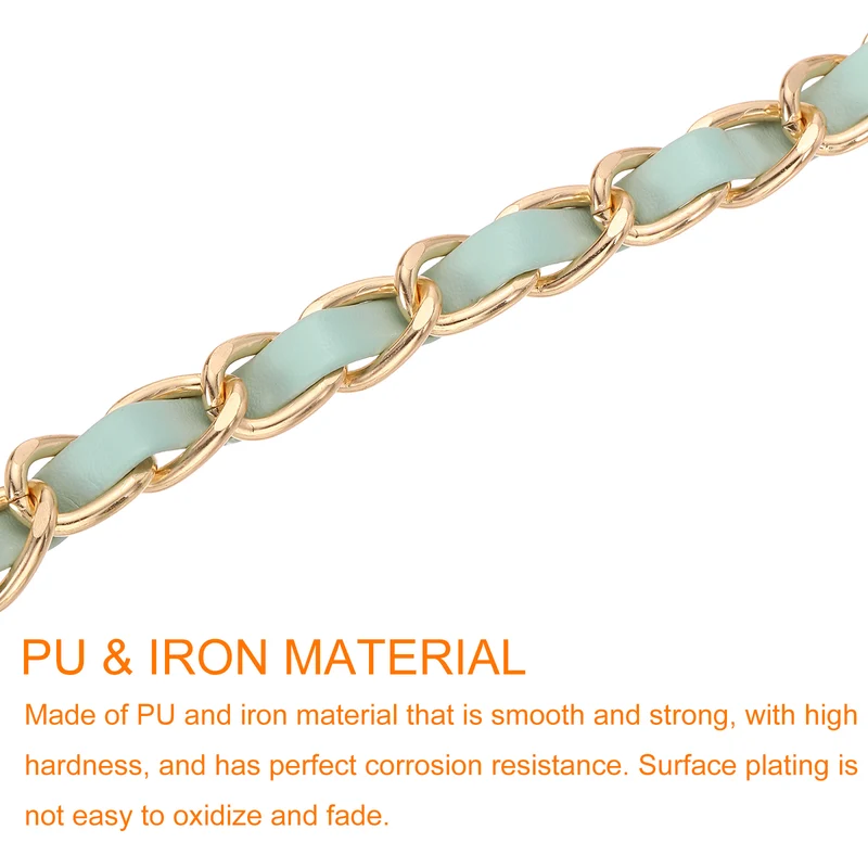 24" Purse Strap with Buckle for Shoulder and Cross Body(Light Green+Gold)