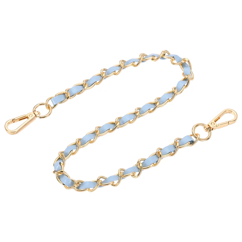 24" Purse Strap with Buckle for Shoulder and Cross Body(Sky Blue+Gold)