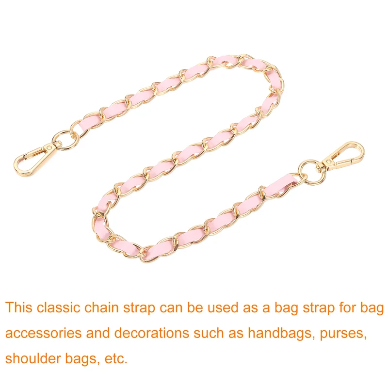 24" Purse Strap with Buckle for Shoulder and Cross Body(Pink Gold)