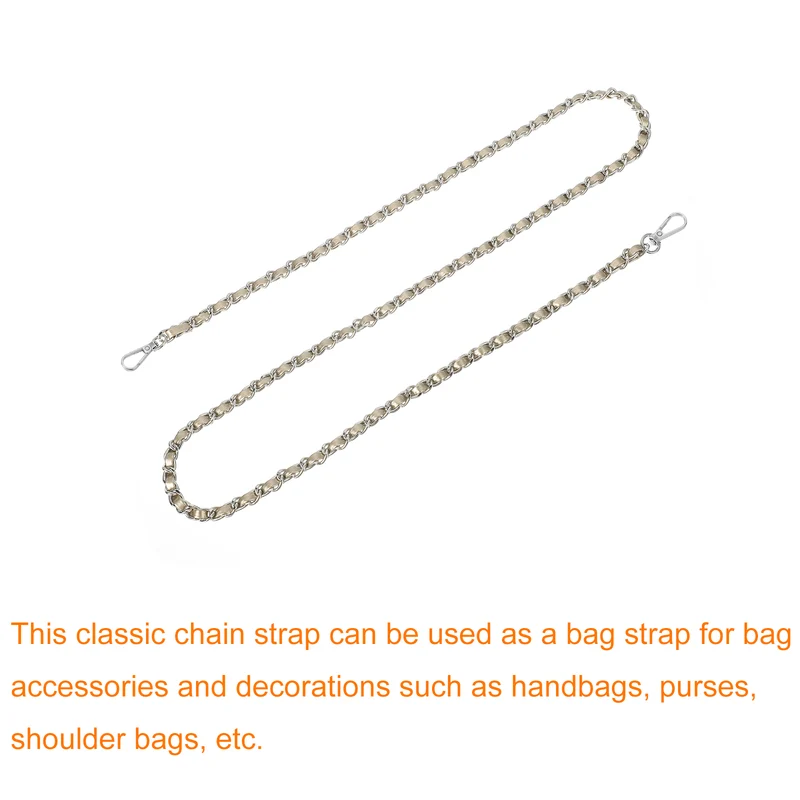 Purse Strap, 47" Leather for Shoulder and Cross Body Strap (Gold, Silver)