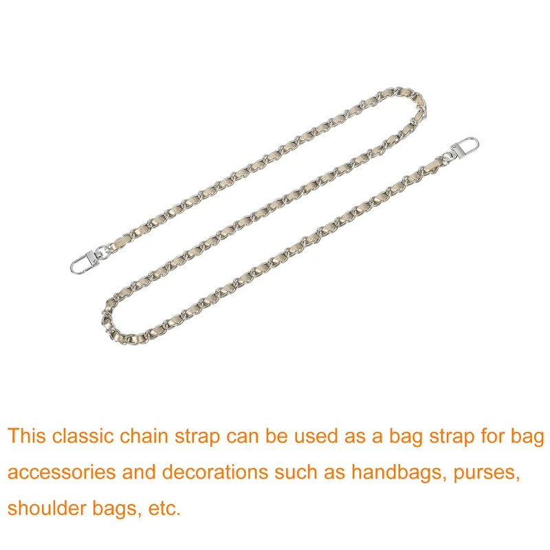 39" Purse Chain Strap with Buckles for Shoulder and Cross Body (Gold + Silver)