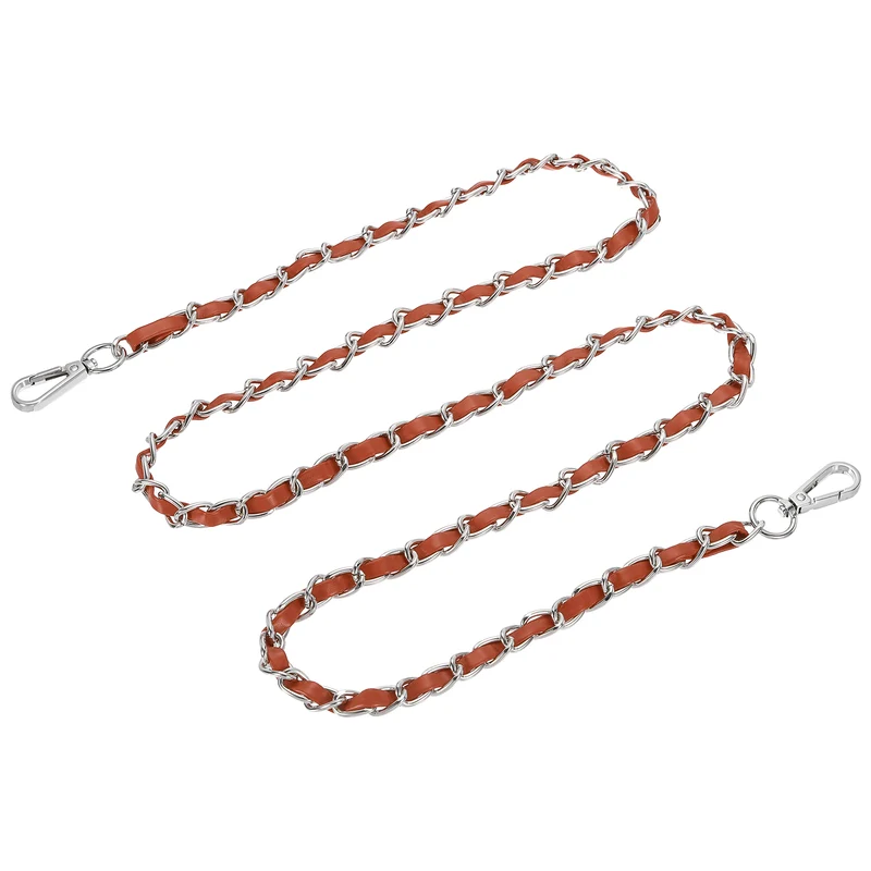 55" Purse Strap with Buckle for Shoulder and Cross Body(Brown+Silver)
