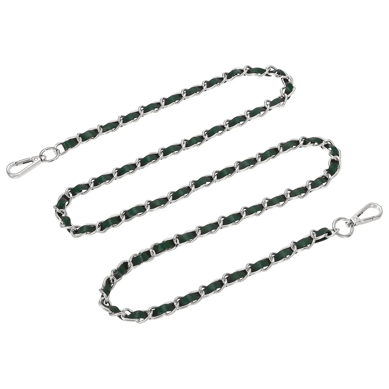 55" Purse Strap with Buckle for Shoulder and Cross Body(Green+Silver)