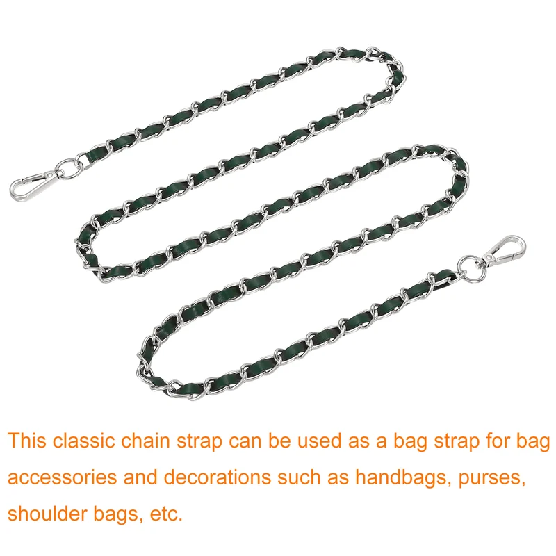 55" Purse Strap with Buckle for Shoulder and Cross Body(Green+Silver)