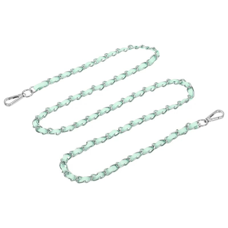 55" Purse Strap with Buckle for Shoulder and Crossbody(Light Green+Silver)