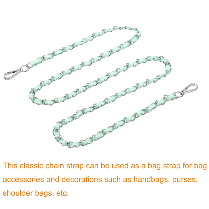 55" Purse Strap with Buckle for Shoulder and Crossbody(Light Green+Silver)