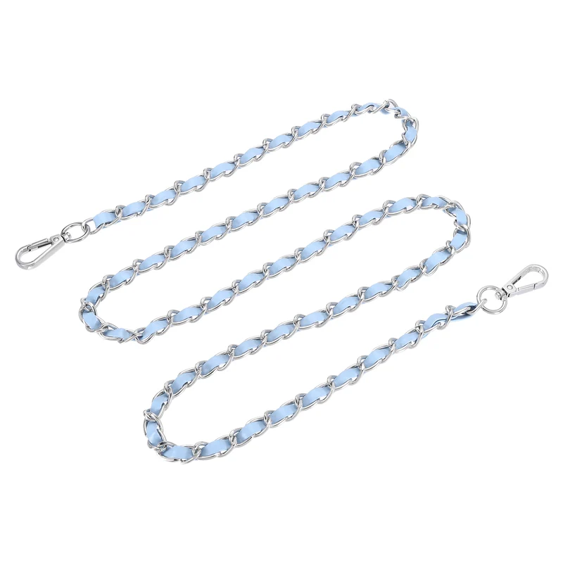 55" Purse Strap with Buckle for Shoulder and Cross Body(Sky Blue+Silver)
