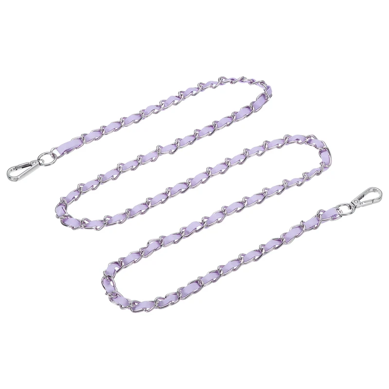 55" Purse Strap with Buckle for Shoulder and Cross Body(Purple+Silver)