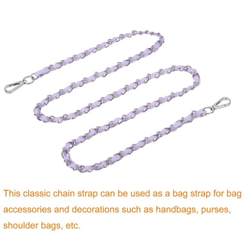 55" Purse Strap with Buckle for Shoulder and Cross Body(Purple+Silver)