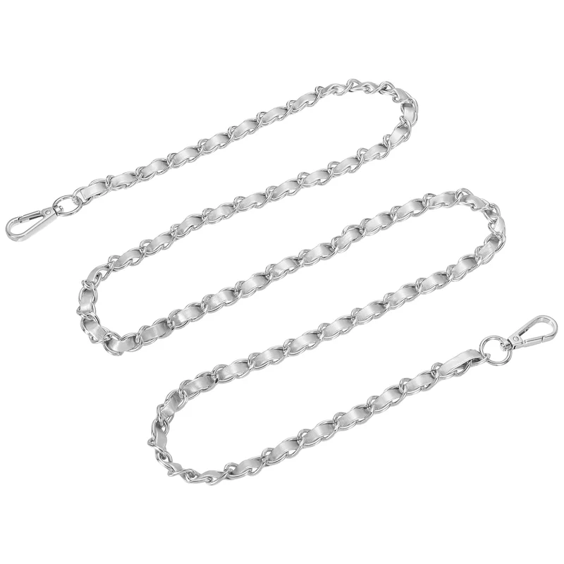 55" Purse Strap with Buckle for Shoulder and Cross Body(Silver+Silver)