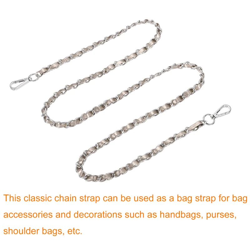 55" Purse Strap with Buckle for Shoulder and Cross Body(Gold+Silver)