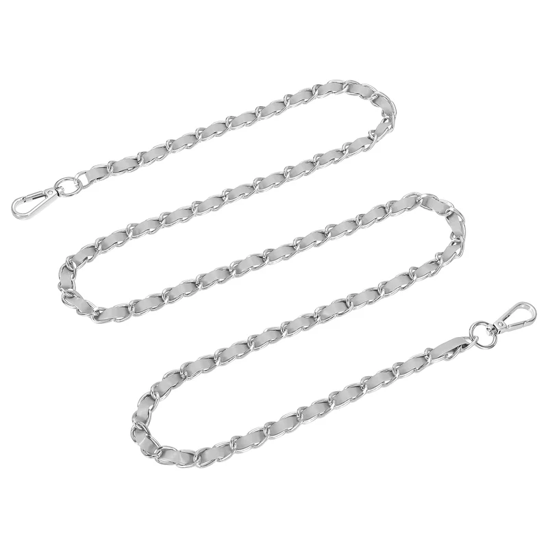 55" Purse Strap with Buckle for Shoulder and Cross Body(Gray+Silver)