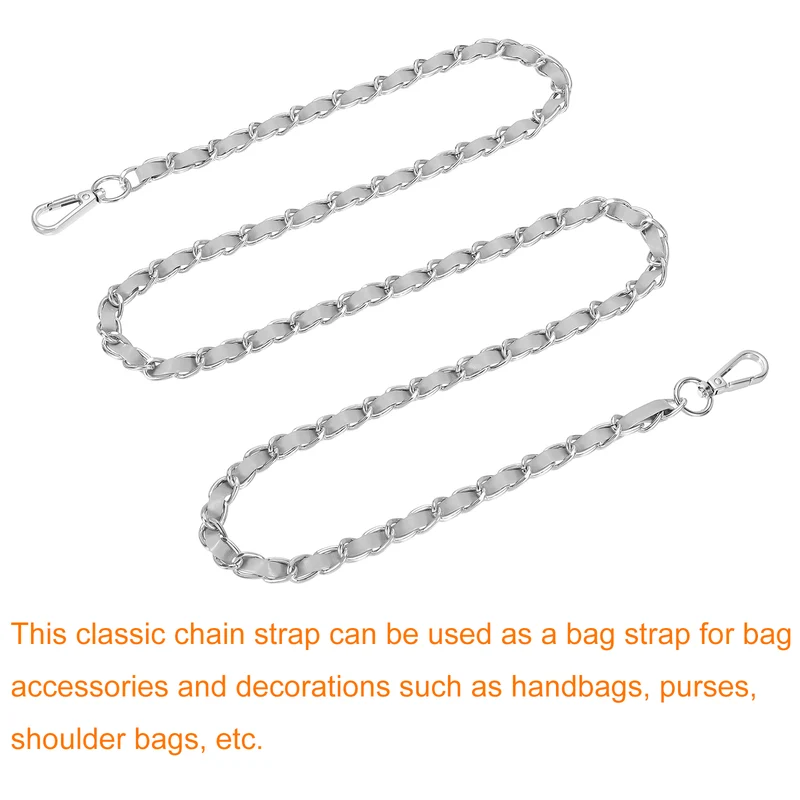 55" Purse Strap with Buckle for Shoulder and Cross Body(Gray+Silver)