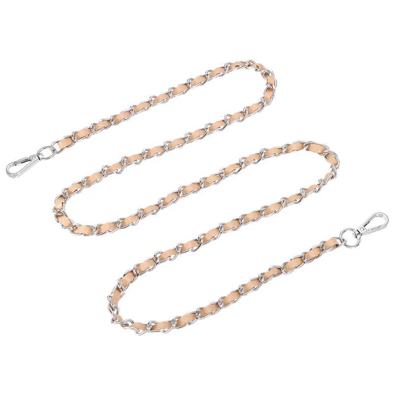 55" Purse Strap with Buckle for Shoulder and Cross Body(Khaki+Silver)