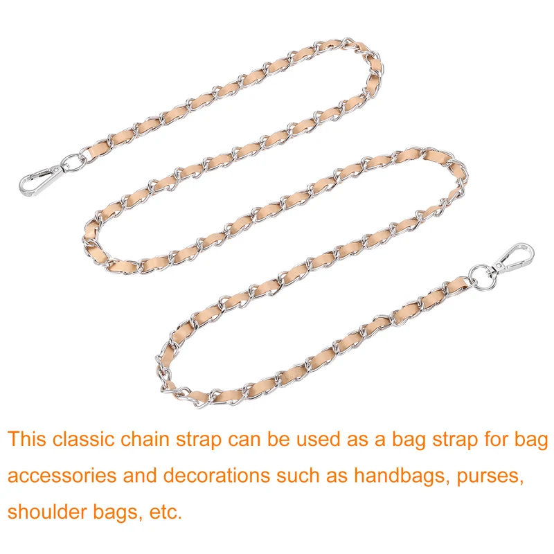 55" Purse Strap with Buckle for Shoulder and Cross Body(Khaki+Silver)