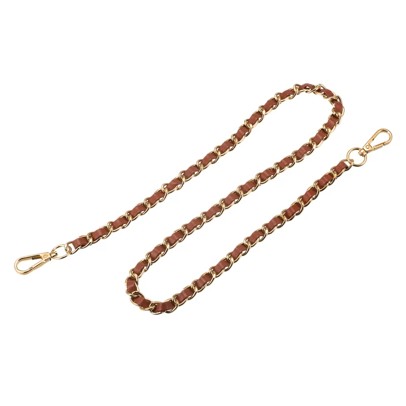 Purse Chain Strap, 24" Purse Strap Shoulder Bag Replacement Strap, Brown+Gold