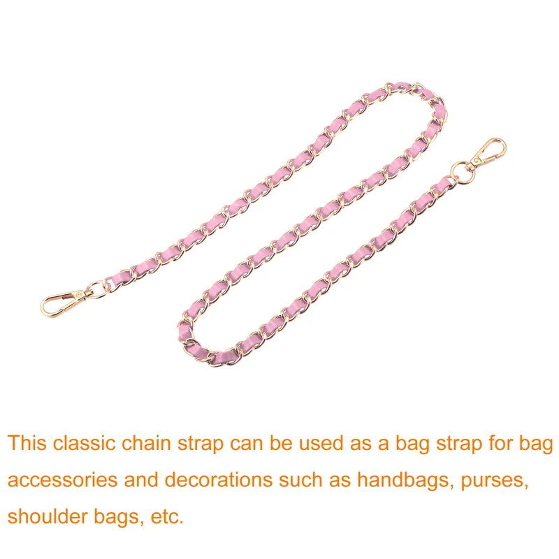 Purse Chain Strap, 24" Purse Strap Shoulder Bag Replacement Strap, Pink+Gold