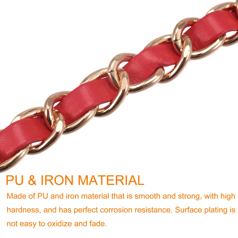 Purse Chain Strap, 24" Purse Strap Shoulder Bag Replacement Strap, Red+Gold