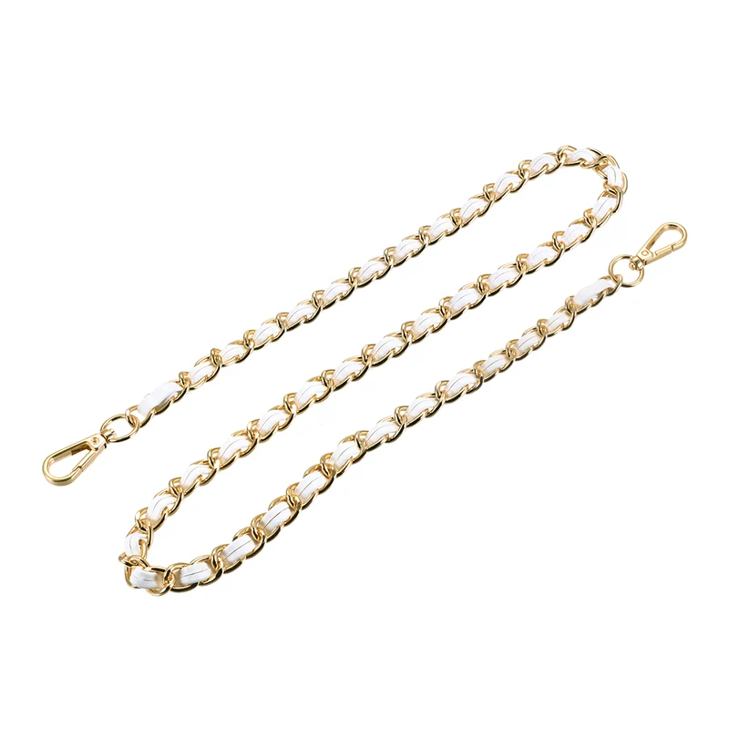 Purse Chain Strap, 24" Purse Strap Shoulder Bag Replacement Strap, White+Gold