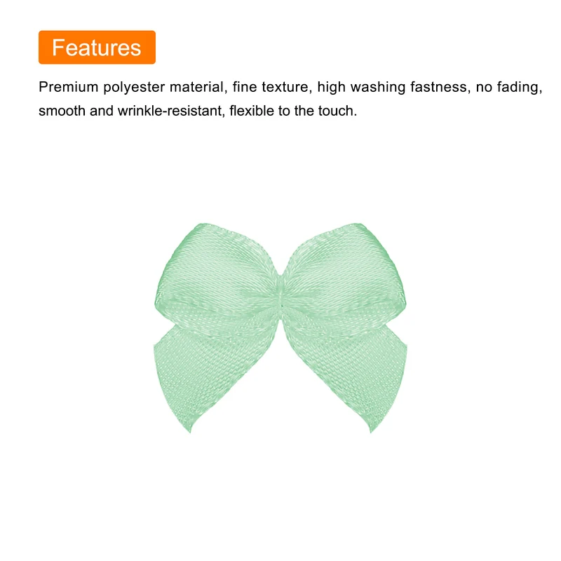 50Pcs Mini Ribbon Bow 1" Mini Fabric Satin Ribbon Flower Bows for Craft DIY Sewing Wedding Birthday Party Green