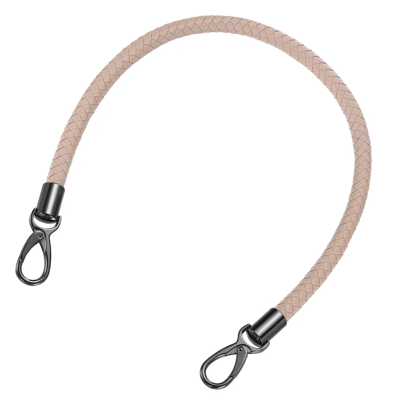 60cm Short Leather PU Braided Purse Replacement Handle - Light Pink, Black