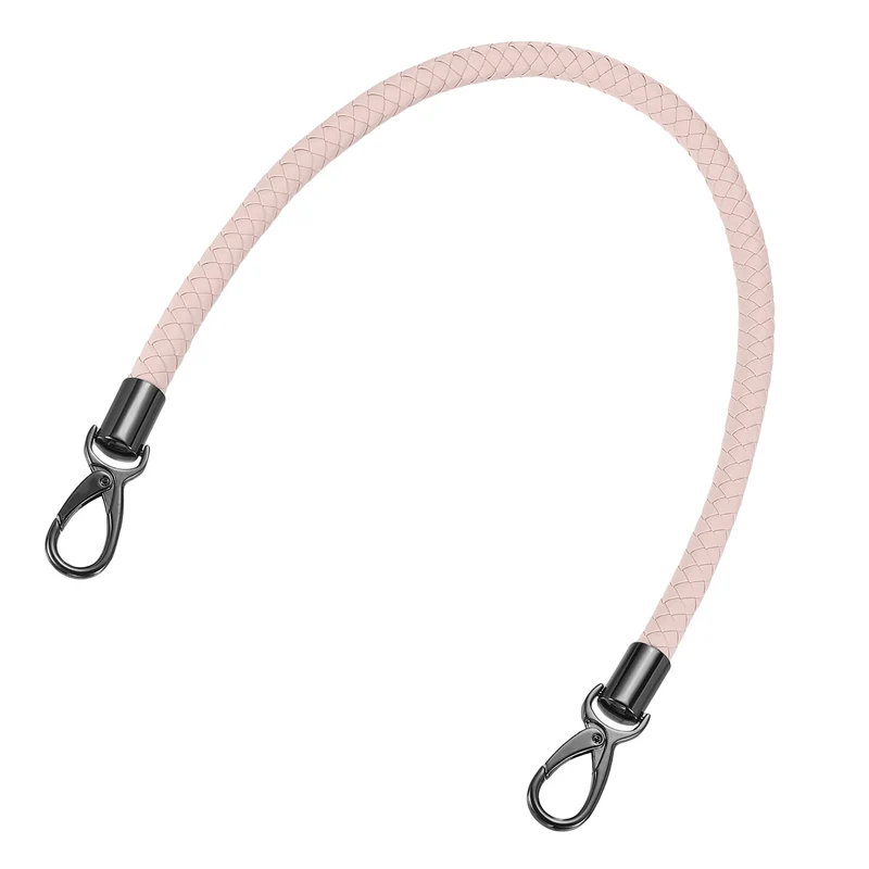 60cm Short Leather PU Braided Purse Replacement Handle - Pink, Black