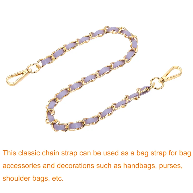 24" Purse Strap with Buckle for Shoulder and Cross Body(Purple+Gold)