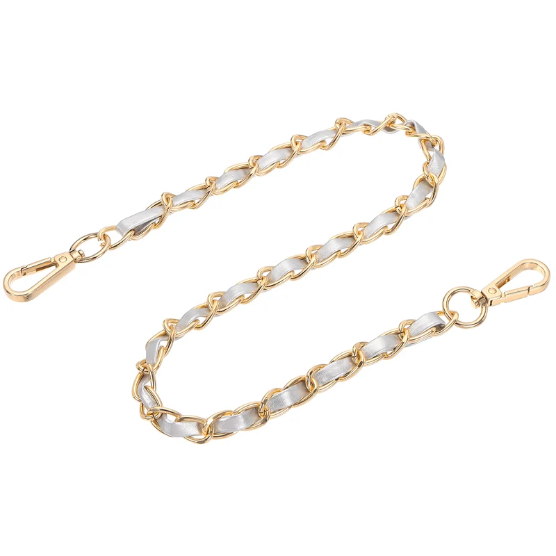24" Purse Strap with Buckle for Shoulder and Cross Body(Silver+Gold)