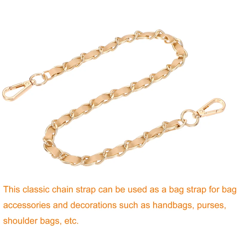 24" Purse Strap with Buckle for Shoulder and Cross Body(Khaki+Gold)