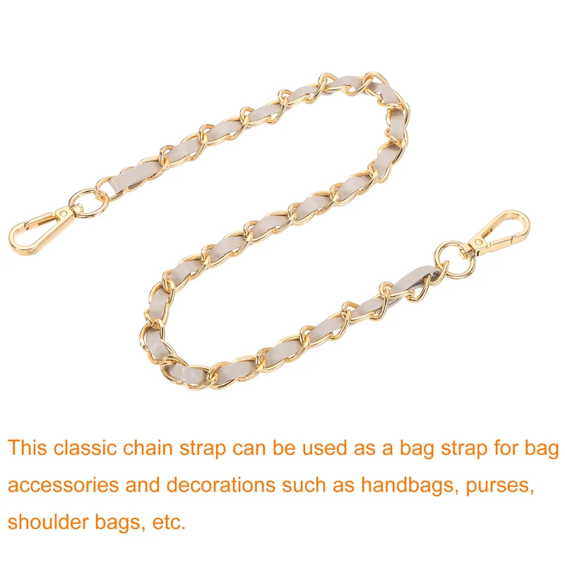 24" Purse Strap with Buckle for Shoulder and Cross Body(Beige+Gold)