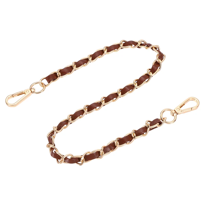 24" Purse Strap with Buckle for Shoulder and Cross Body(Dark Brown+Gold)