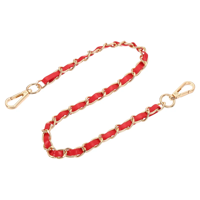 24" Purse Strap with Buckle for Shoulder and Cross Body(Red+Gold)