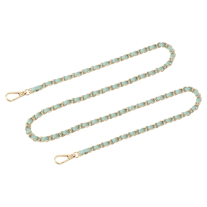Purse Strap, 47" Leather for Shoulder and Cross Body Strap (Light Green, Gold)