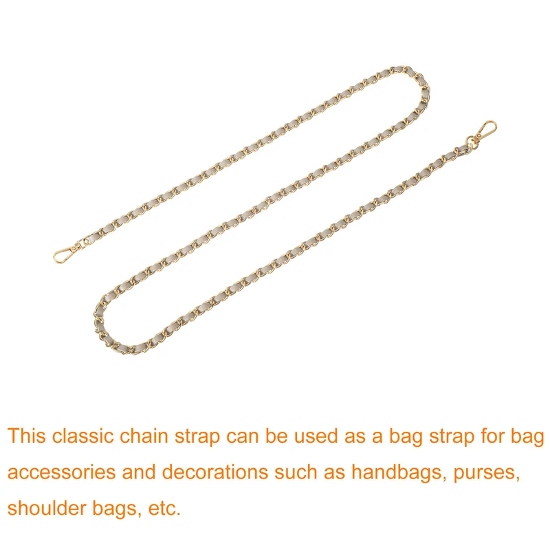 Purse Strap 47" Leather for Shoulder and Cross Body Strap (Gold Gold)