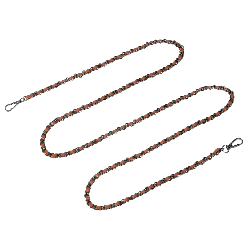 Purse Strap, 55" Leather for Shoulder and Cross Body Strap (Brown, Black)