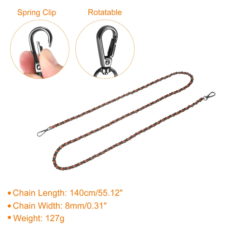 Purse Strap, 55" Leather for Shoulder and Cross Body Strap (Brown, Black)
