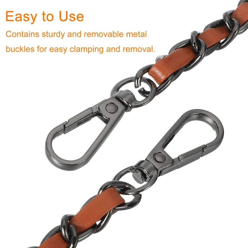 Purse Strap, 55" Leather for Shoulder and Cross Body Strap (Brown, Black)