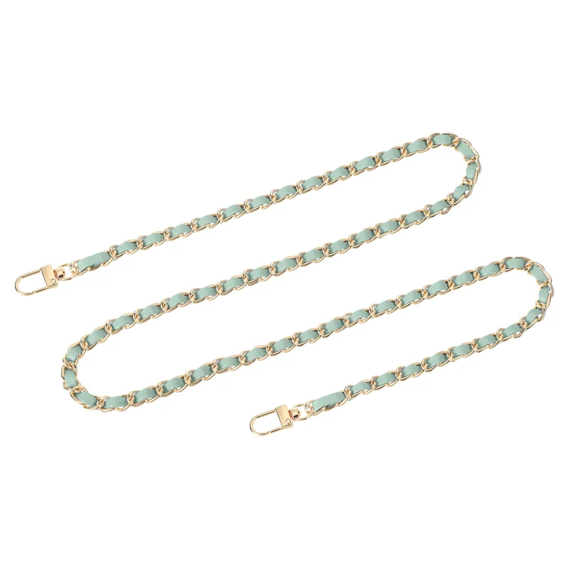 39" Purse Chain Strap with Buckles for Shoulder, Cross Body (Light Green + Gold)