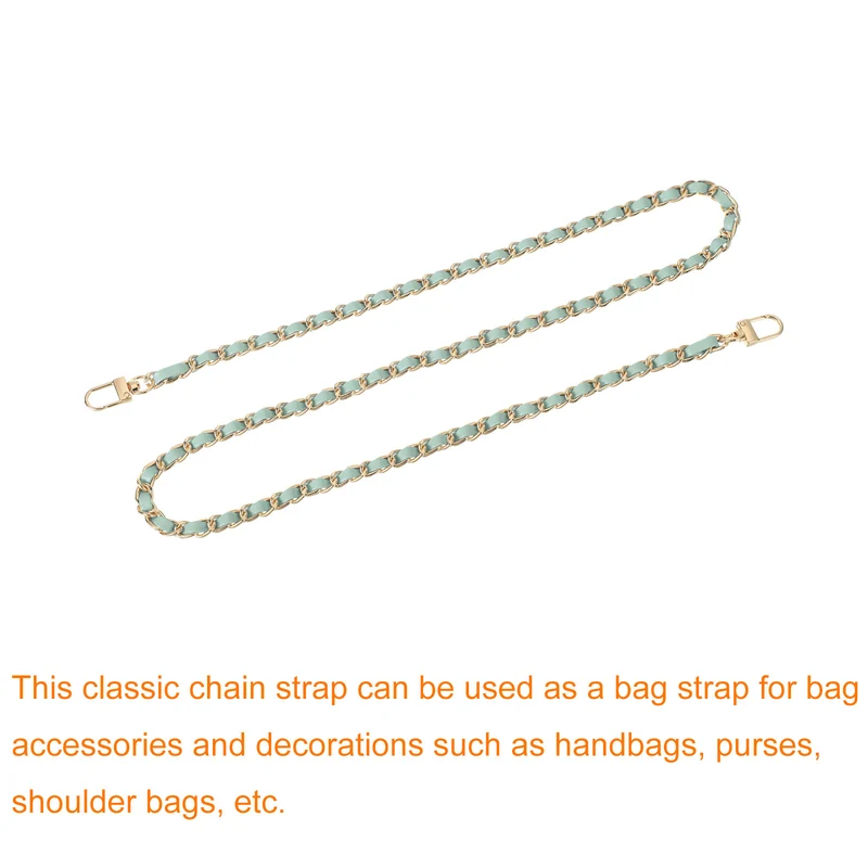 39" Purse Chain Strap with Buckles for Shoulder, Cross Body (Light Green + Gold)