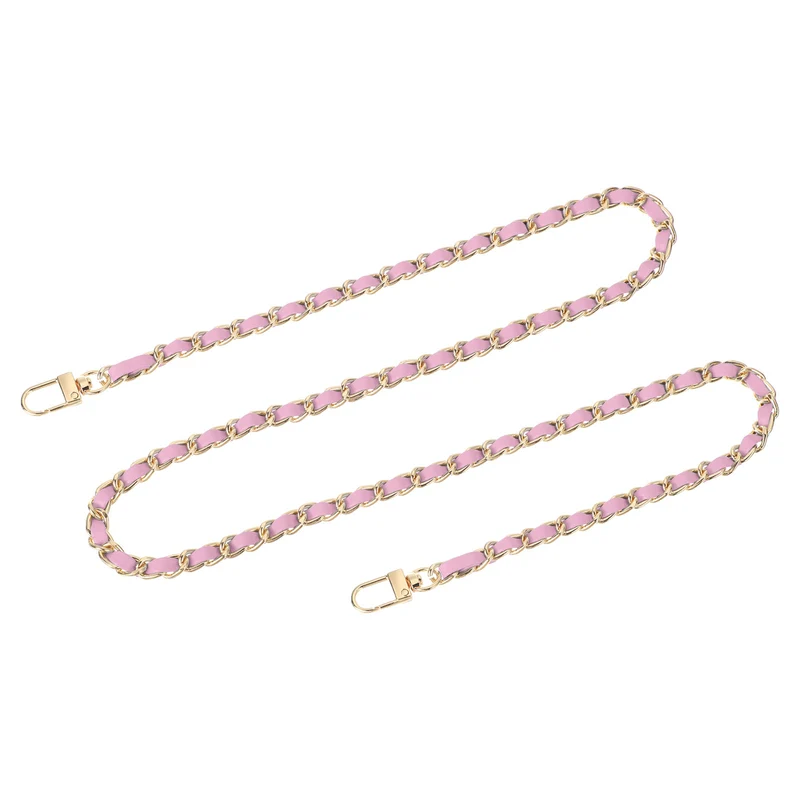 39" Purse Chain Strap with Buckles for Shoulder and Cross Body (Pink + Gold)