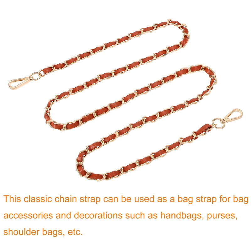 55" Purse Strap with Buckle for Shoulder and Cross Body(Brown+Gold)