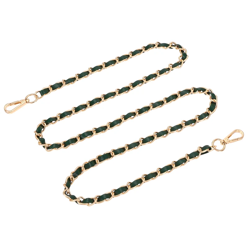 55" Purse Strap with Buckle for Shoulder and Cross Body(Green+Gold)