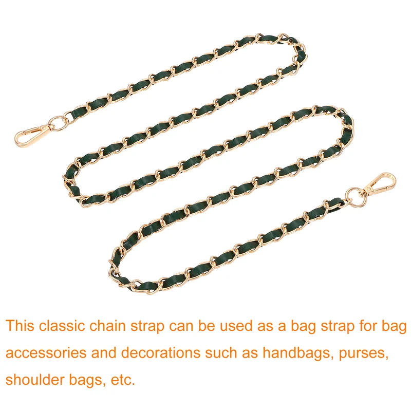 55" Purse Strap with Buckle for Shoulder and Cross Body(Green+Gold)