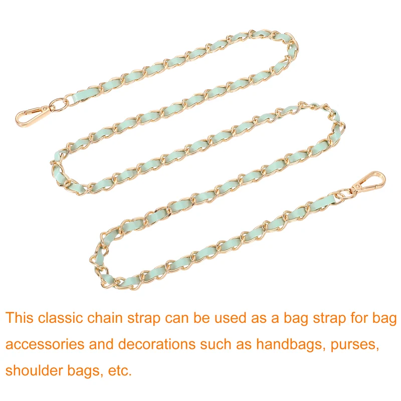 55" Purse Strap with Buckle for Shoulder and Cross Body(Light Green+Gold)