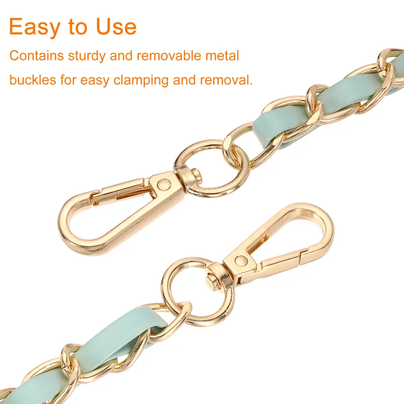 55" Purse Strap with Buckle for Shoulder and Cross Body(Light Green+Gold)