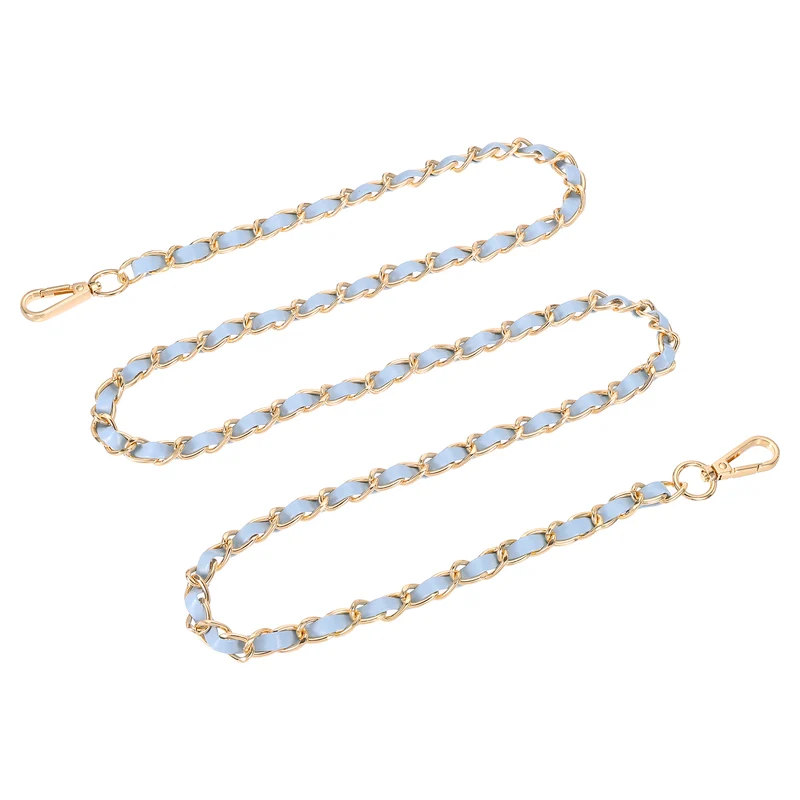 55" Purse Strap with Buckle for Shoulder and Cross Body(Sky Blue+Gold)